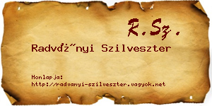 Radványi Szilveszter névjegykártya