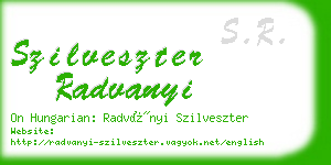 szilveszter radvanyi business card